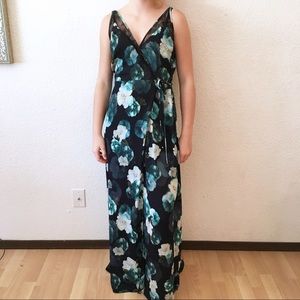 Adelyn Rae Floral black blue fall romantic witchy practical magic Gypsy Dress